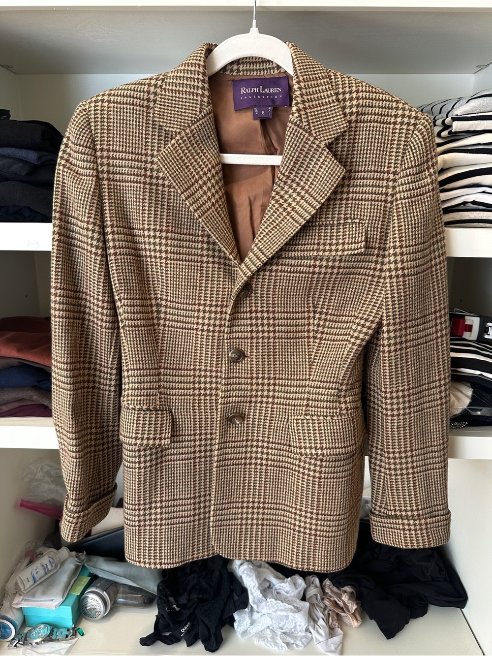 Ralph Lauren Tan and Brown Glen Plaid Sport Coat
